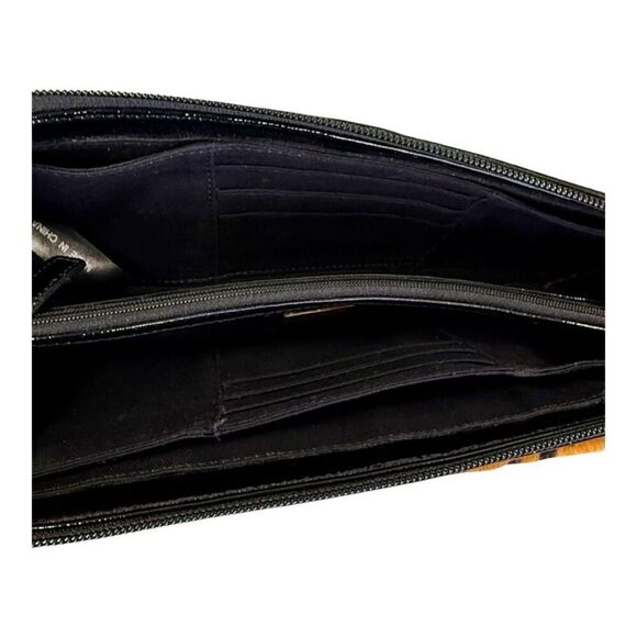 Vintage Talbots Wristlet Wallet Clutch Cheetah Animal Print Calf Hair Patent Lea - Picture 11 of 16